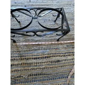 Wrought Iron Dog Cat Pet Food Water Bowl Stand Raised Black Metal Holder Dish