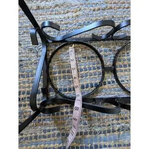 Wrought Iron Dog Cat Pet Food Water Bowl Stand Raised Black Metal Holder Dish