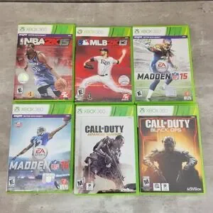Xbox 360 Game Lot NBA15 Madden 15 16 Call of Duty Advanced Warfare Black Ops MLB