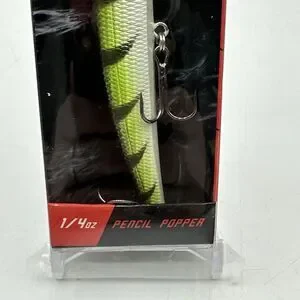 Xcalibur Perch Green 1/4 Oz Topwater Pencil Popper Fishing Lure New Discontinued