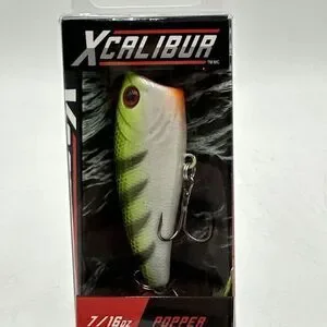 Xcalibur Perch Green 7/16 Oz Topwater Popper Fishing Lure New Discontinued