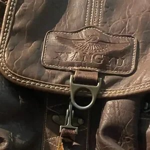Xyangyu Brown Leather Distressed (15x13”) Utility Collegiate Backpack