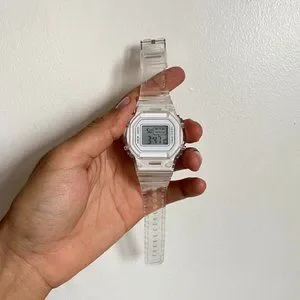 Y2K 2000s Vintage Retro Style White Transparent Digital Watch