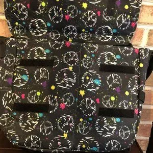 Yak Pak Crossbody Messenger Bag Peace Signs Multicolored Waterproof Canvas