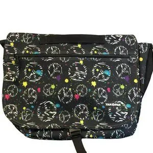 Yak Pak Crossbody Messenger Bag Peace Signs Multicolored Waterproof Canvas Yak Pak Crossbody Messenger Bag Peace Signs Multicolored Waterproof Canvas
