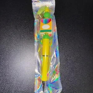 Yellow And Green Decorative Pen With Crayons And Tassel Fun Fancy Pen