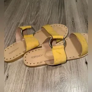 Yellow TopShop Medal Sandals - Size Women’s 39 / 8.5