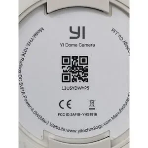 YI Dome Camera Wireless‎ Security HD Surveillance White Model YHS.1916 WiFi App