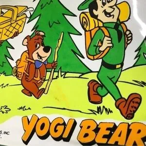 Yogi Bear Pencil Case Boo Boo Ranger Smith Graphic Vintage 1991 Hanna Barbera