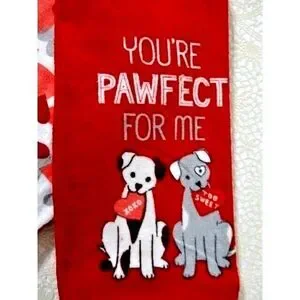 You're Pawfect For Me Dogs And Hearts Kitchen Towels Dog Bones Cotton 2-pc Gift