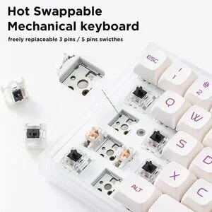 YUNZII KC68 Hot Swappable Mechanical Keyboard 68-Key Gaming Keyboard With Transl