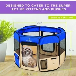 Zampa Portable Foldable Pet Playpen - Small To Med Pets - EUC - Only Used Once