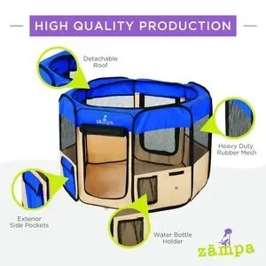 Zampa Portable Foldable Pet Playpen - Small To Med Pets - EUC - Only Used Once