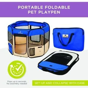 Zampa Portable foldable Pet Playpen - small to Med pets - EUC - only used once