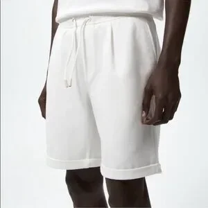 Zara Easy Care Jogger Oyster White Short. Size Small