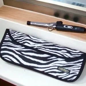 Zebra Print Curling Iron Holder Flat Iron Case Women's