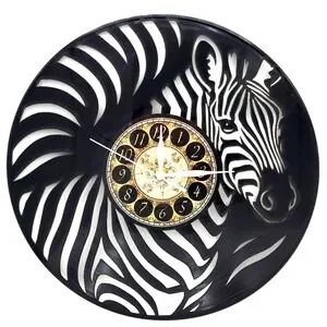 Zebra vinyl record clock Zebra vinyl record clock