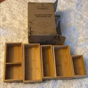 Zen Smart Bamboo Drawer Organizer Set