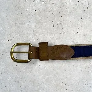 ZEP PRO University Of Auburn Tigers Leather Canvas Ribbon Belt Sz 32