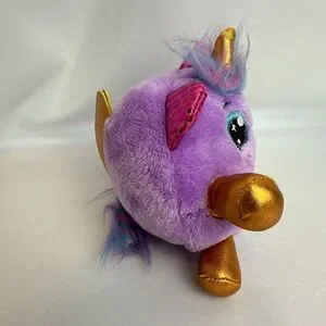 Zuru RAINBOCORNS Purple Gold Plush Stuffed Unicorn GOLD Horn Sparkle Heart